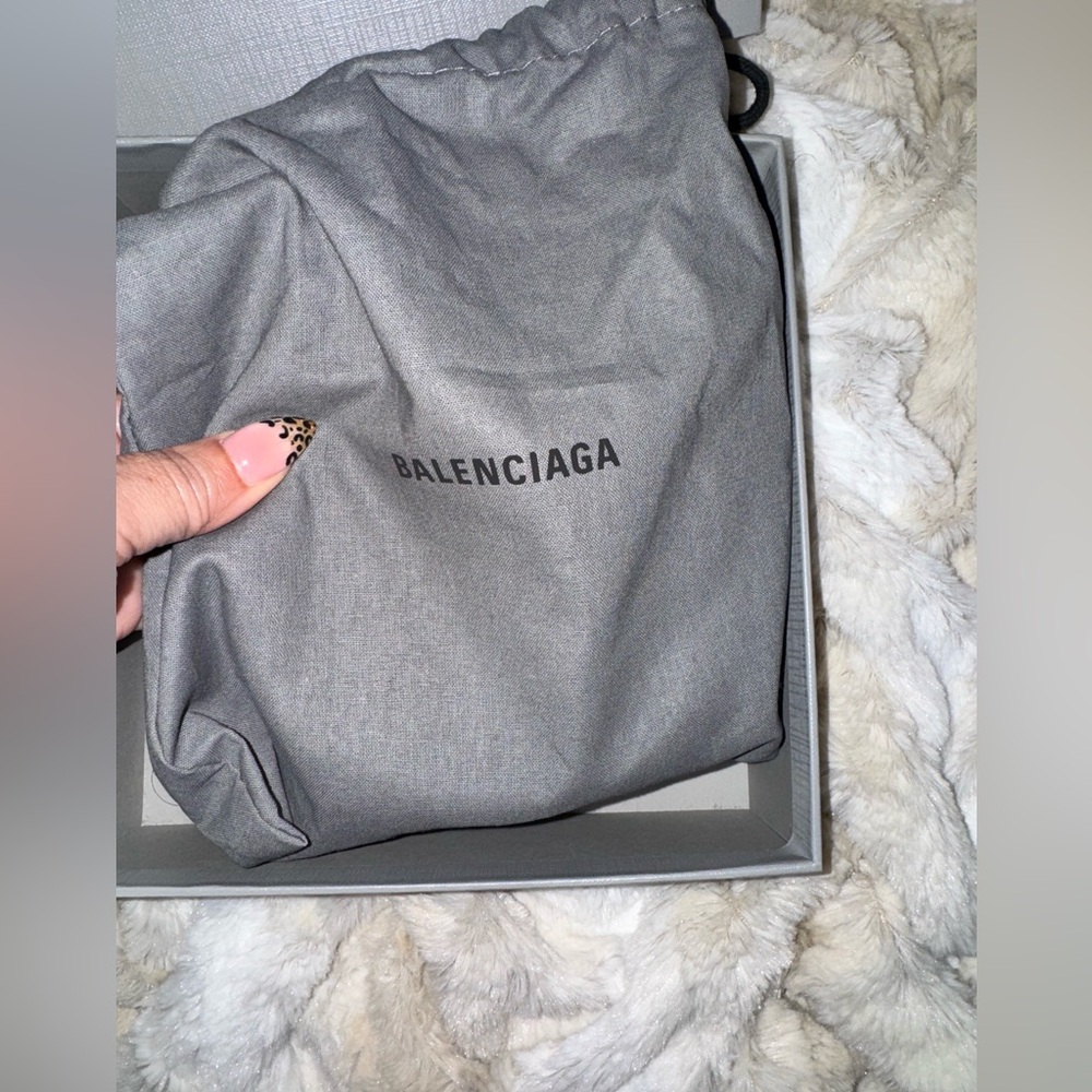 Balenciaga BB Logo Black Leather Belt silver buckle - Picture 4 of 8